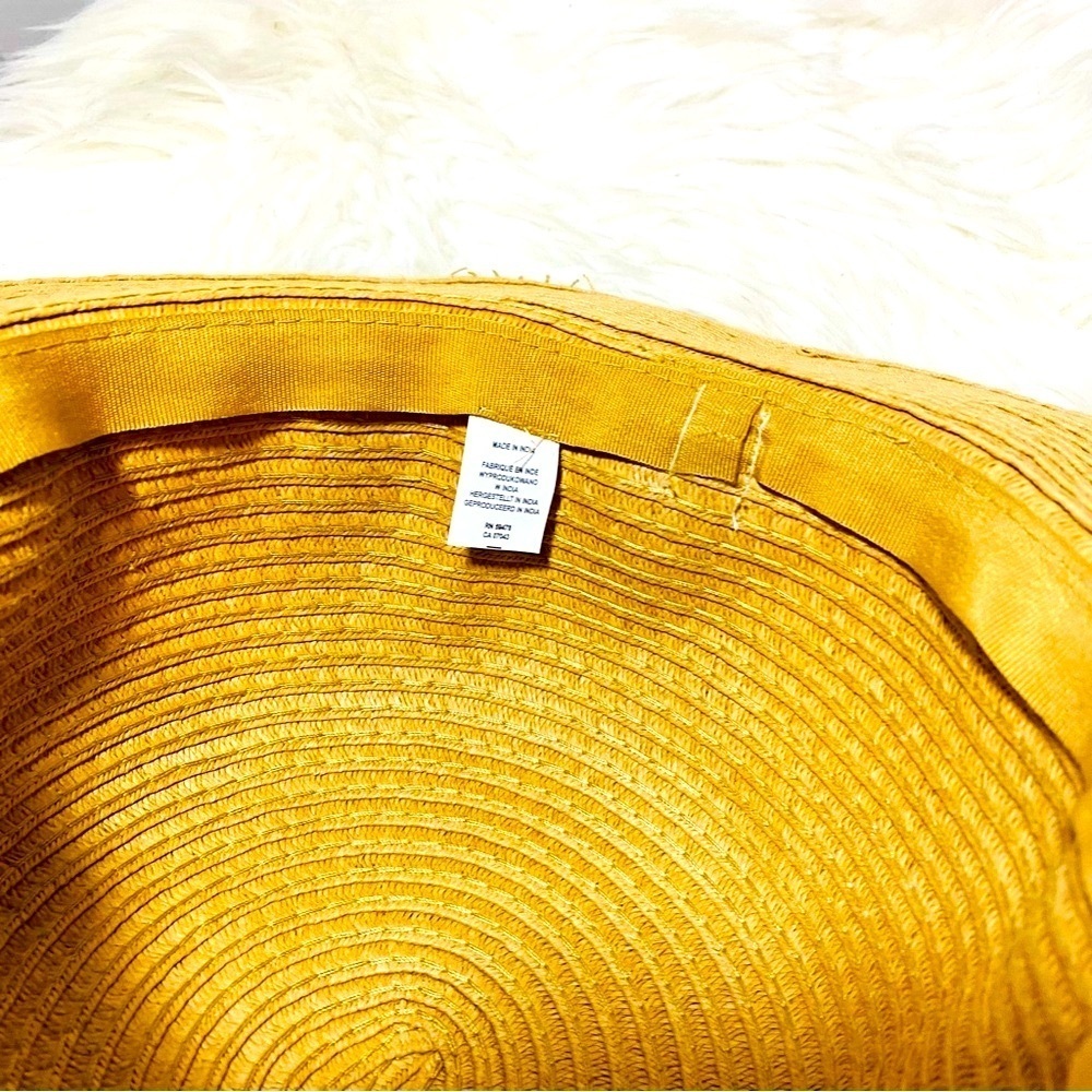 Rachel Zoe Golden Women's Beach Sun Hat with Floral Head Band NWT - Picture 5 of 6
